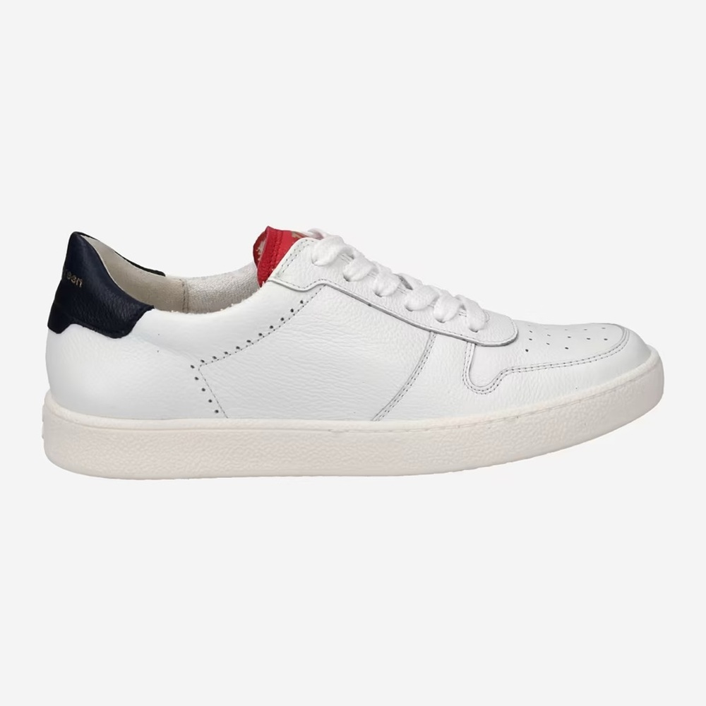 Paul Green White Sneakers with Navy and Red Accents